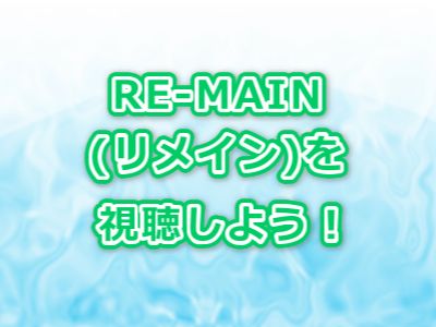 RE-MAIN(リメイン)アニメ感想